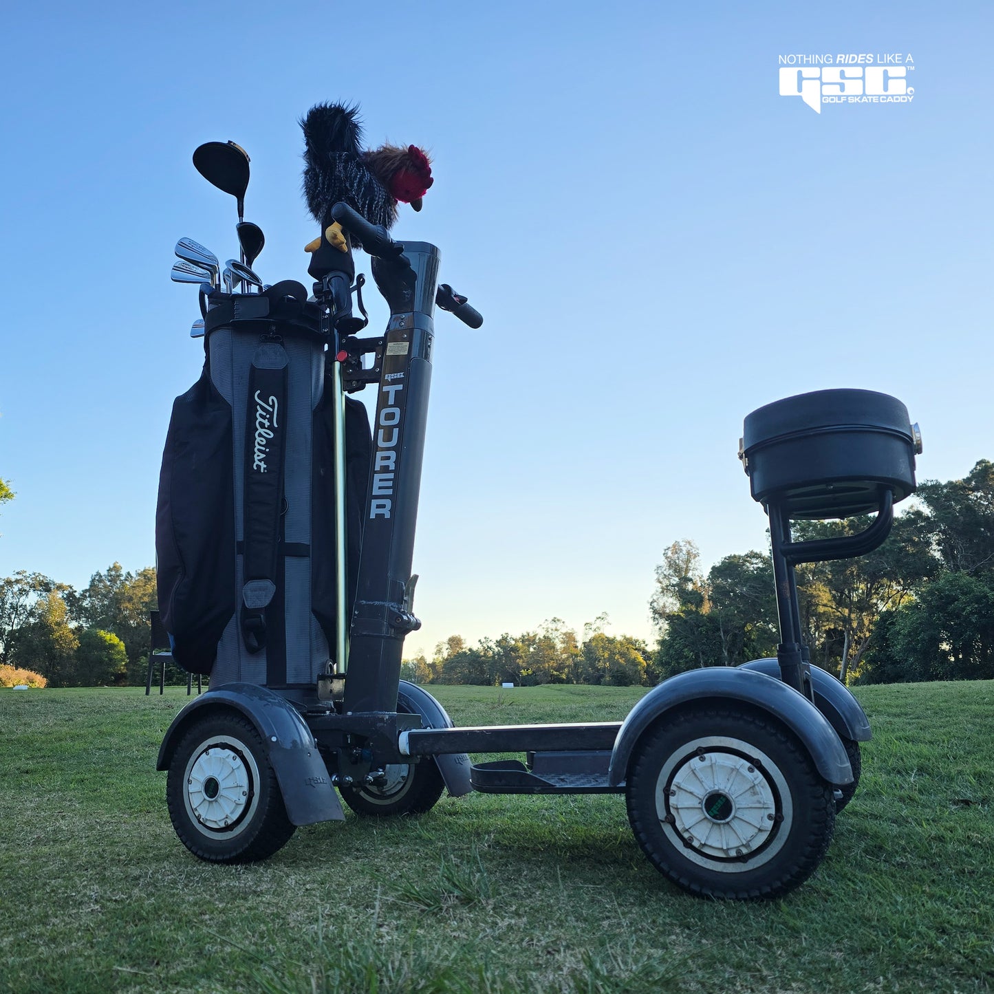 GSC Tourer X Golf Scooter on the course at sundown