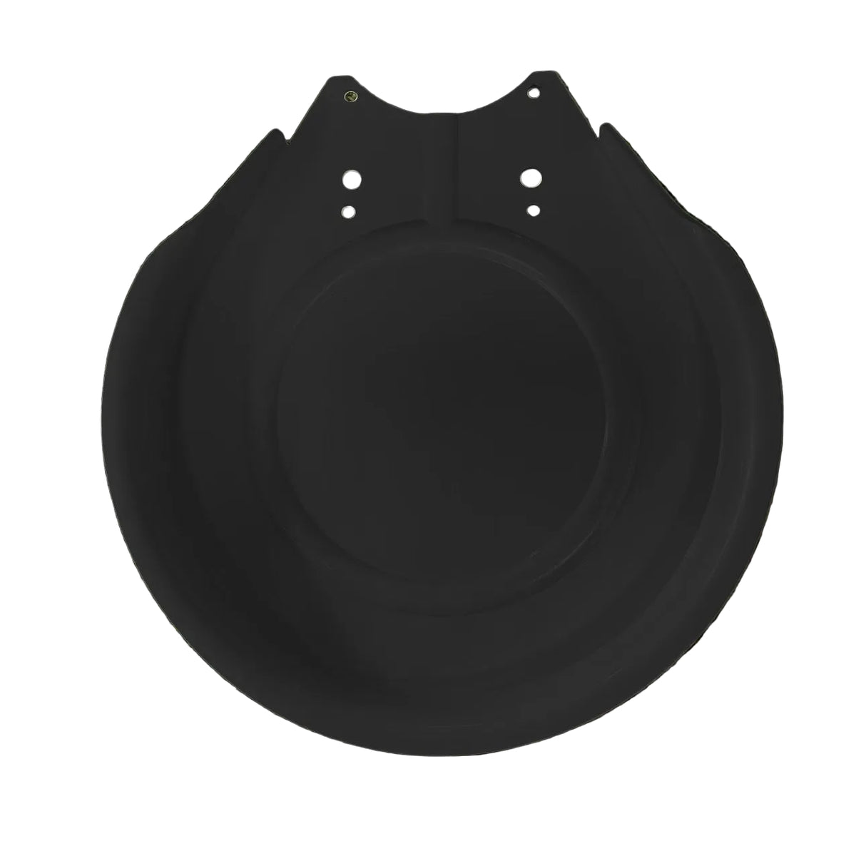 Black dog bowl on a grassy background