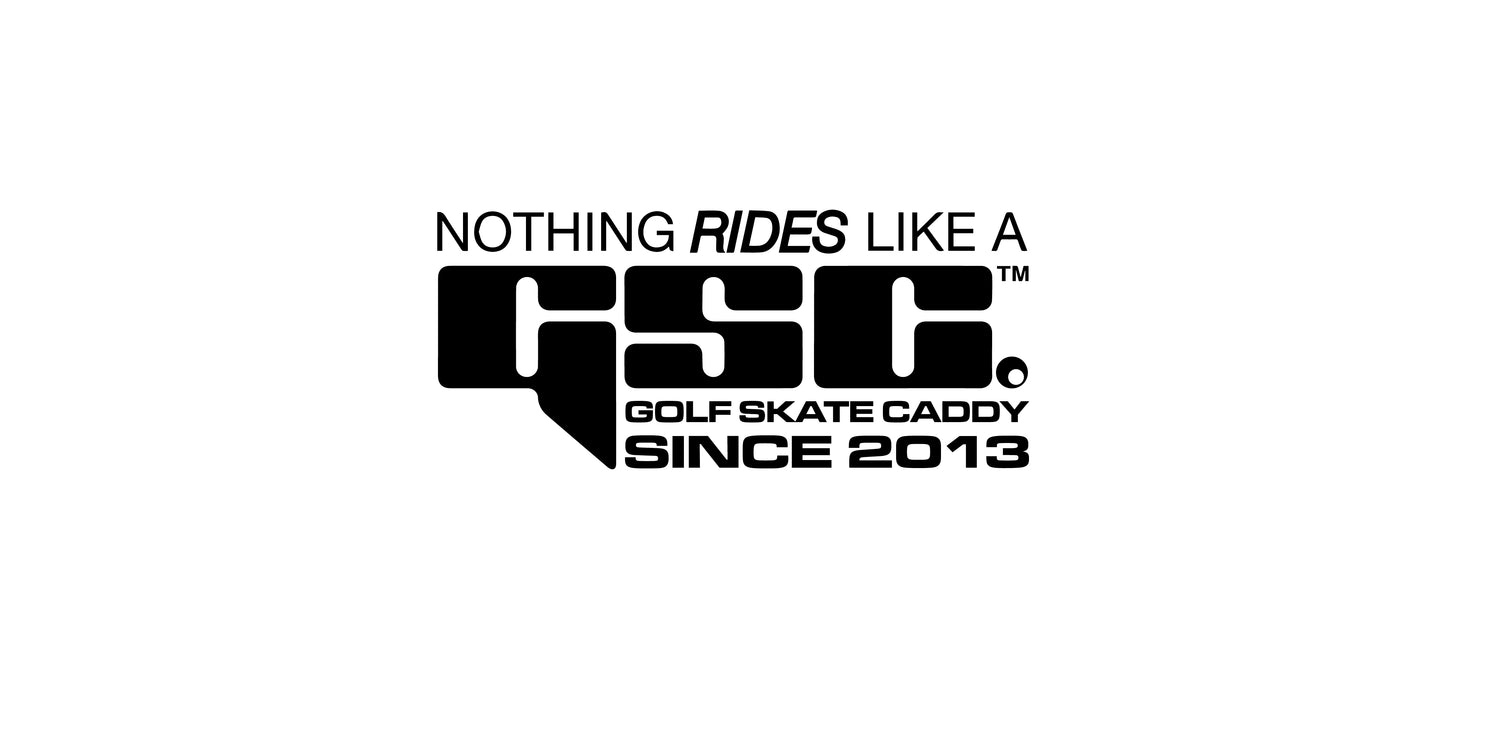 Logo of a golf skate caddy with text on a white background since 2013